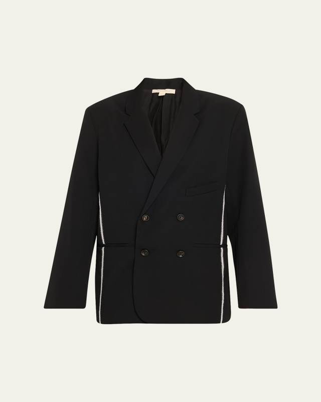 Hodges Oversized Double-Breast Wool Blazer